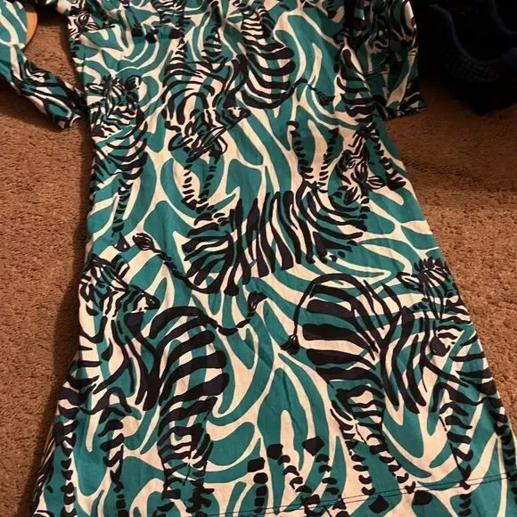 Lilly Pulitzer blue zebra print Marlowe dress xs - Picture 7 of 11